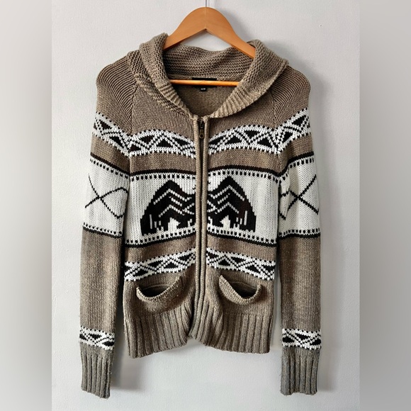 Sweaters - Cozy Hooded Knit Cardigan